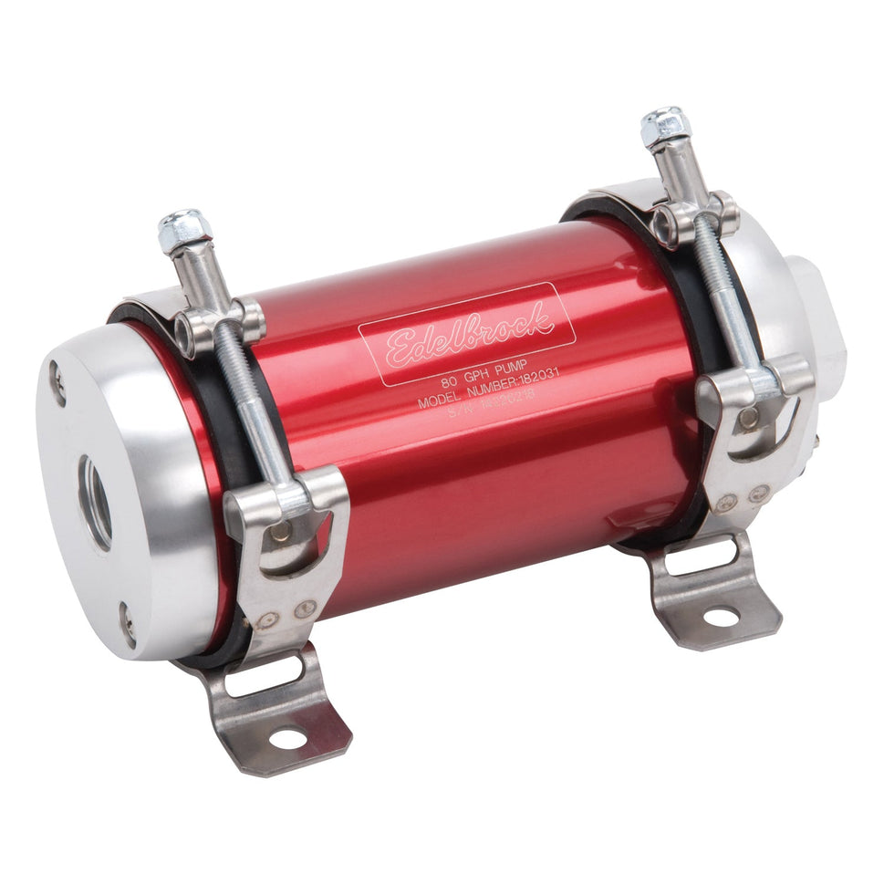 In-Line Red Electric Fuel Pump - 80 GPH