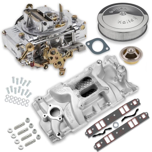 Holley Classic Carburetor and SBC Intake Intake Manifold Combo VK060052 HOLLEY Autoparts