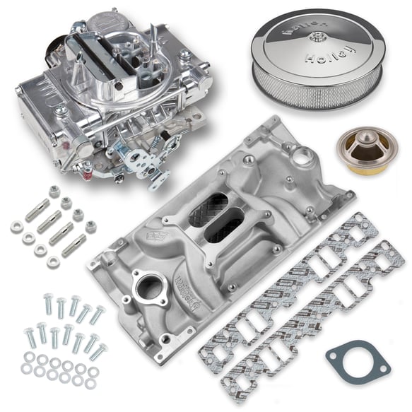 Holley Street Warrior Carburetor and SBC Vortec Intake Manifold Combo VK060032 HOLLEY Autoparts