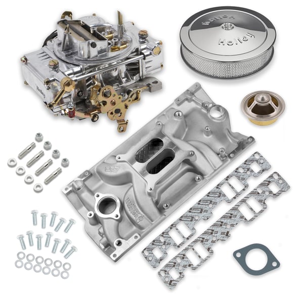 Holley Street Warrior Carburetor and SBC Vortec Intake Manifold Combo VK060033 HOLLEY Autoparts