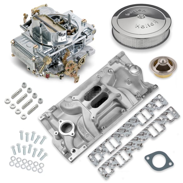 Holley Street Warrior Carburetor and SBC Vortec Intake Manifold Combo VK060036 HOLLEY Autoparts