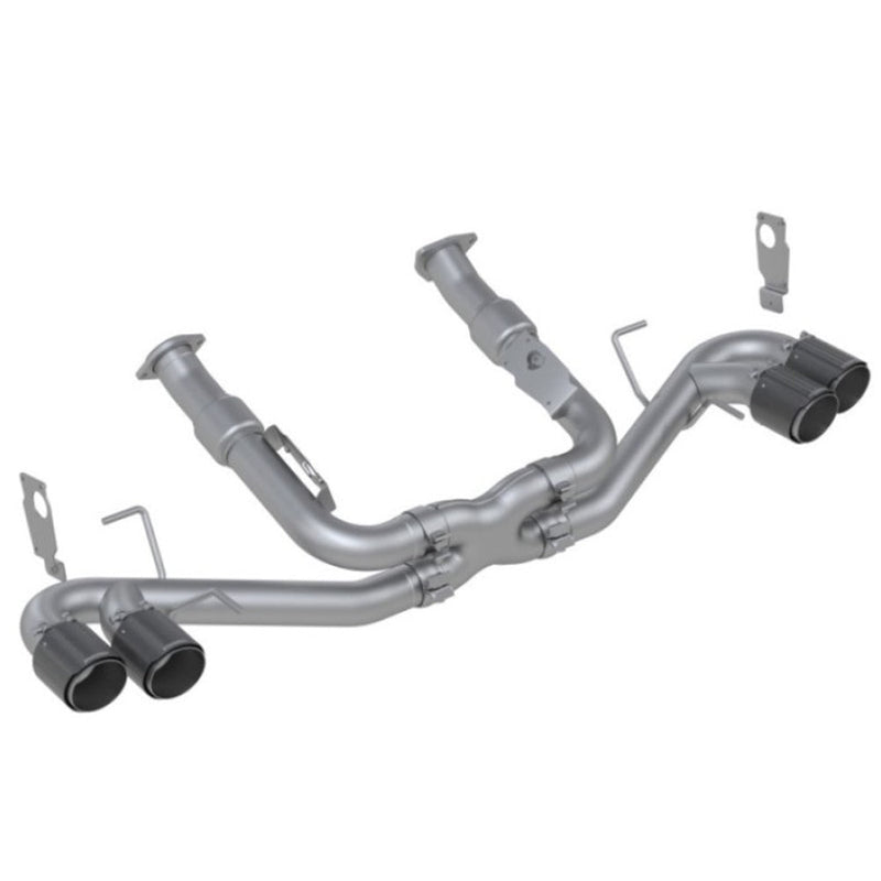 MBRP 20-21 Chevrolet Corvette C8 Cat Back Exhaust 3in Quad Split Rear Exit w/ Carbon Fiber Tips - T304 S70403CF C8 CORVETTE