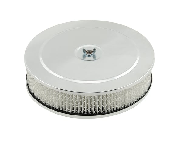 Mr. Gasket Air Cleaner - 9 Inch Diameter x 2-3/4 Inch Tall - Chrome