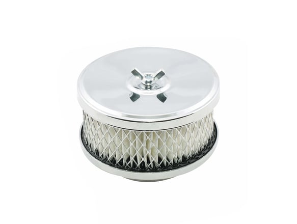 Mr. Gasket Air Cleaner - Deep Dish - 4 Inch x 2 Inch - Chrome
