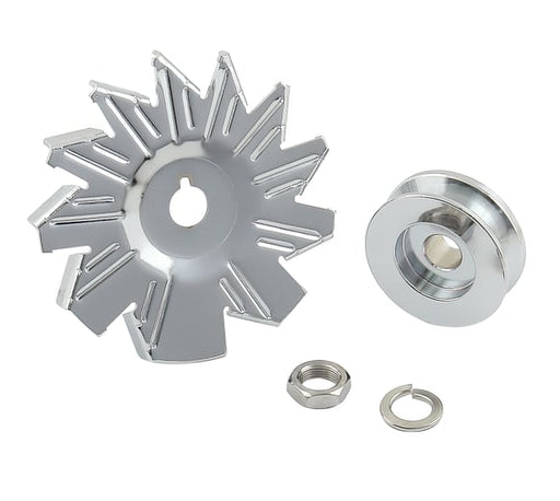 Mr. Gasket Chrome Alternator Fan & Pulley - Chrome MR GASKET