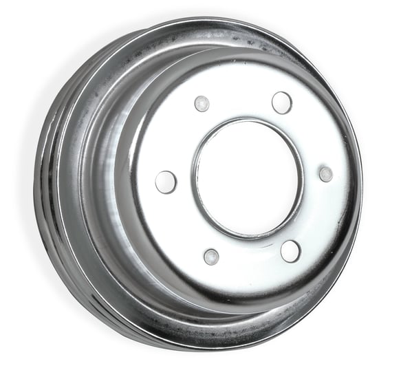 Mr. Gasket Chrome Crankshaft Pulley - Double Groove MR GASKET