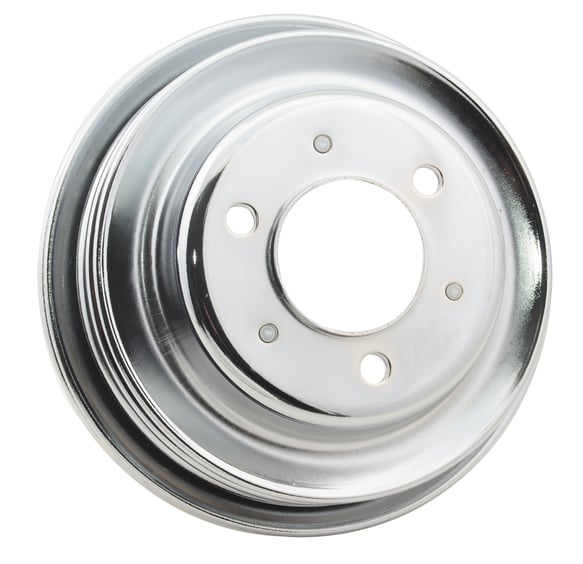 Mr. Gasket Chrome Crankshaft Pulley - Triple Groove MR GASKET