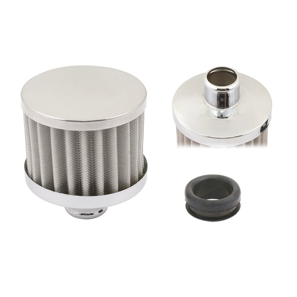 Mr. Gasket Chrome Valve Cover Breather - Push On Style MR GASKET