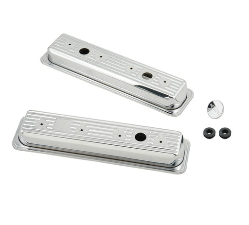 Mr. Gasket Chrome Valve Covers - Finned MR GASKET