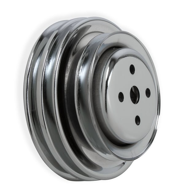 Mr. Gasket Chrome Water Pump Pulley - Triple Groove