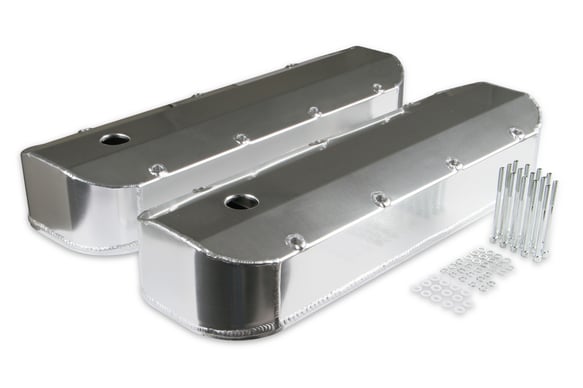 Mr. Gasket Fabricated Aluminum Valve Covers with Breather Holes - Long Bolt