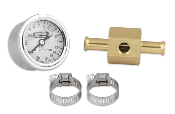 Mr. Gasket Fuel Block with 0-15 PSI Liquid Filled Fuel Pressure Gauge MR GASKET