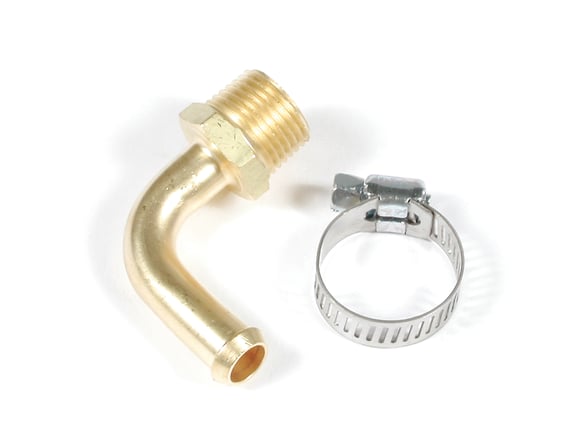 Mr. Gasket Fuel Line Fitting - 3/8 Inch NPT to 3/8 Inch Hose Barb - 90¡ - Brass