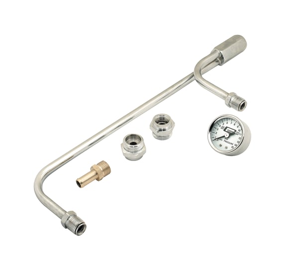 Mr. Gasket Fuel Line Kit with Gauge & Fittings - Chrome