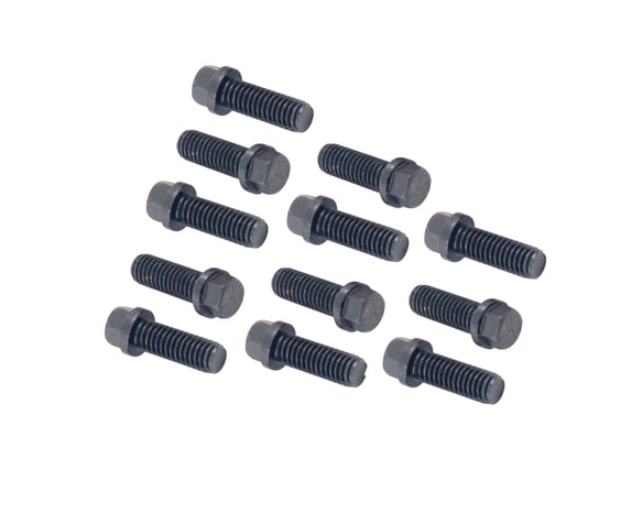 Mr. Gasket Header Bolts -3/8-16 x 1 Inch Hex Head - Black Oxide MR GASKET