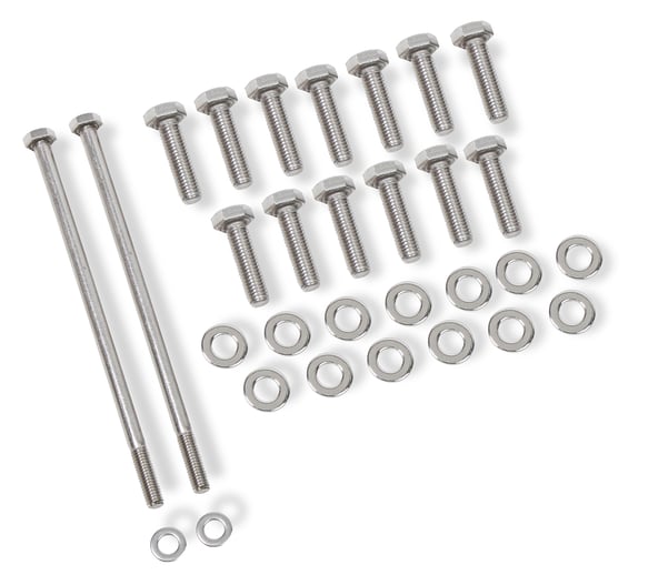 Mr. Gasket Oil Pan Bolt Set - Polished Stainless Steel