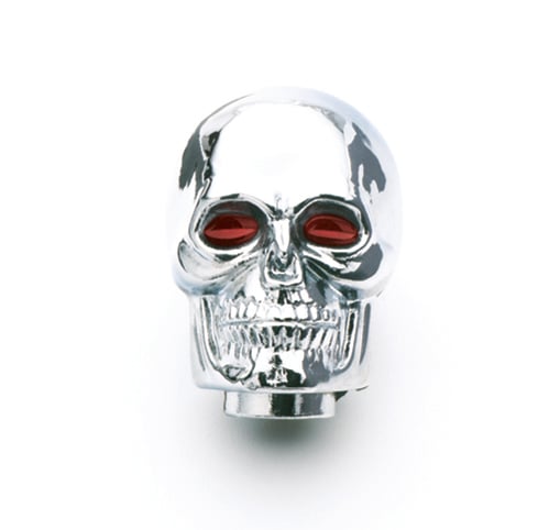 Mr. Gasket Shifter Knob - Chrome - Skull With Red Eyes MR GASKET