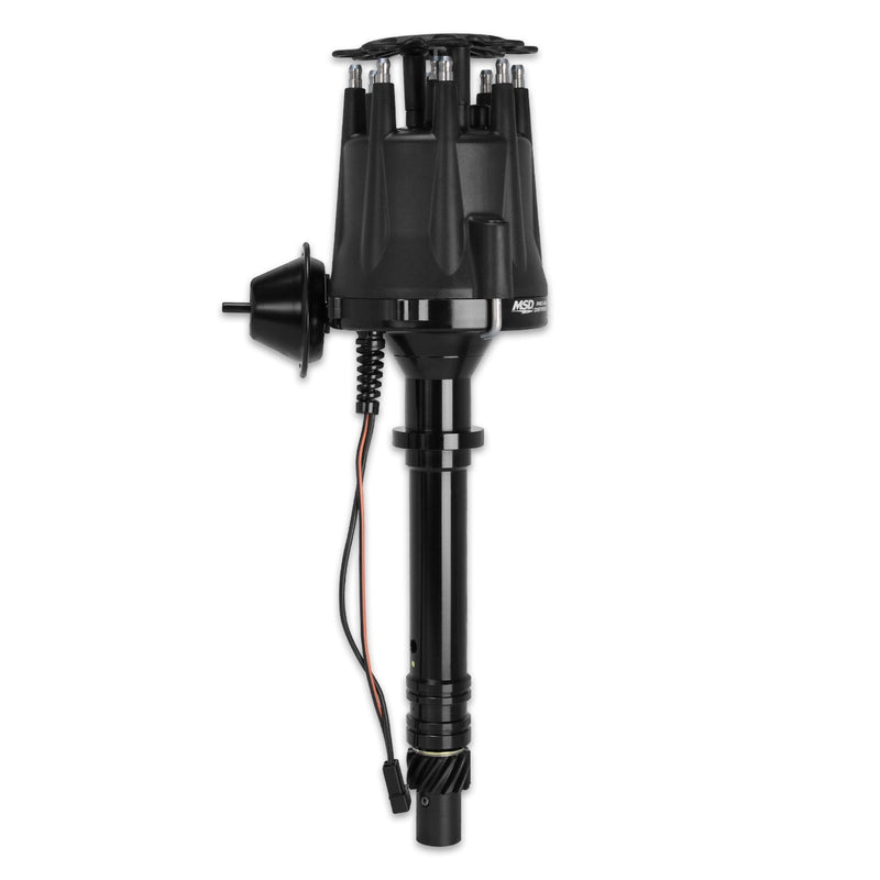 MSD Black Chevy V8 Pro-Billet Distributor with Vacuum Advance MSD Autoparts