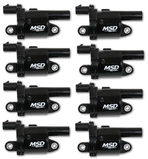 MSD Ignition Coil - Blaster Series - Gen V GDI Engine - Black - 8-Pack- Round MSD Autoparts