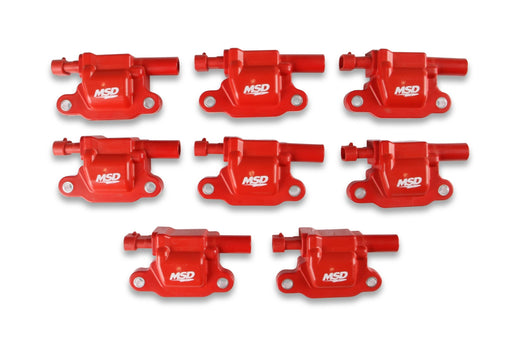 MSD Ignition Coil - Blaster Series - LS2/LS3/LS4/LS7/LS9 Engines - Red - 8-Pack MSD Autoparts