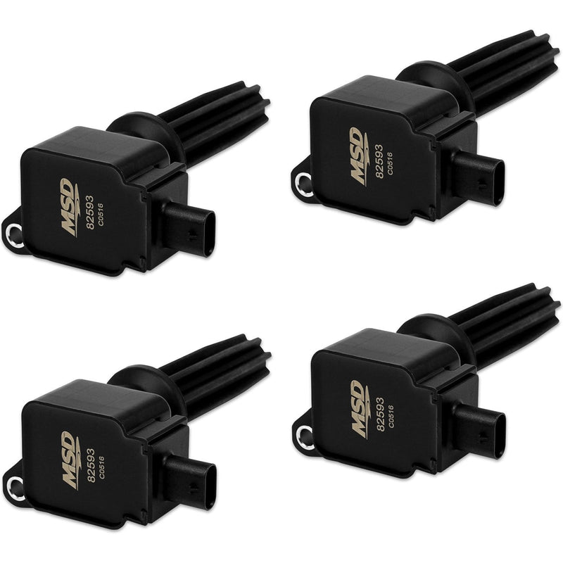 MSD Ignition Coil - Ford EcoBoost - 2.0L/2.3L L4 - Black - 4-Pack MSD Autoparts