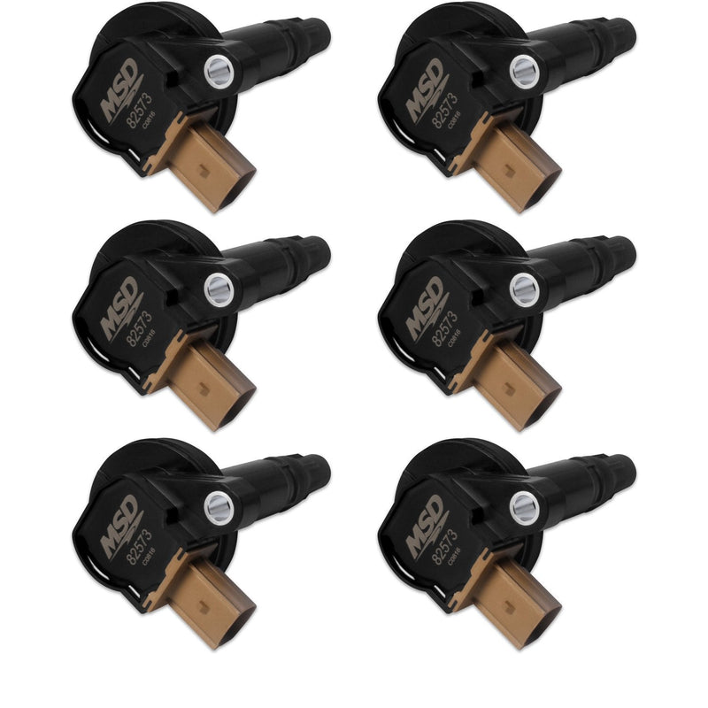 MSD Ignition Coil - Ford EcoBoost - 3.5L V6 - 3-Pin Connector - Black - 6-Pack MSD Autoparts