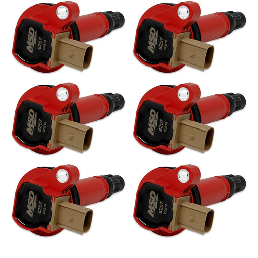 MSD Ignition Coil - Ford EcoBoost - 3.5L V6 - 3-Pin Connector - Red - 6-Pack MSD Autoparts