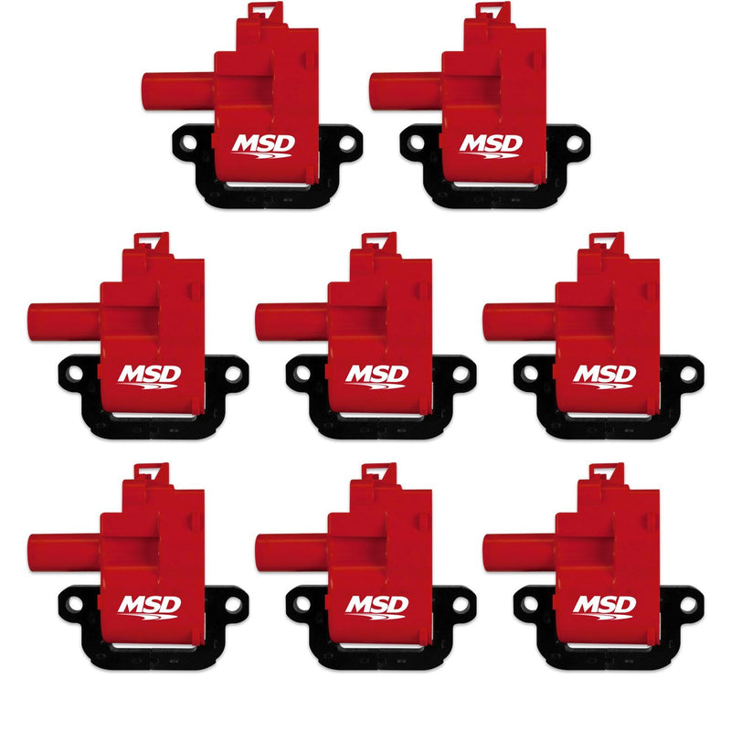 MSD Ignition Coil - GM LS Blaster Series - LS1/LS6 Engines - Red - 8-Pack MSD Autoparts