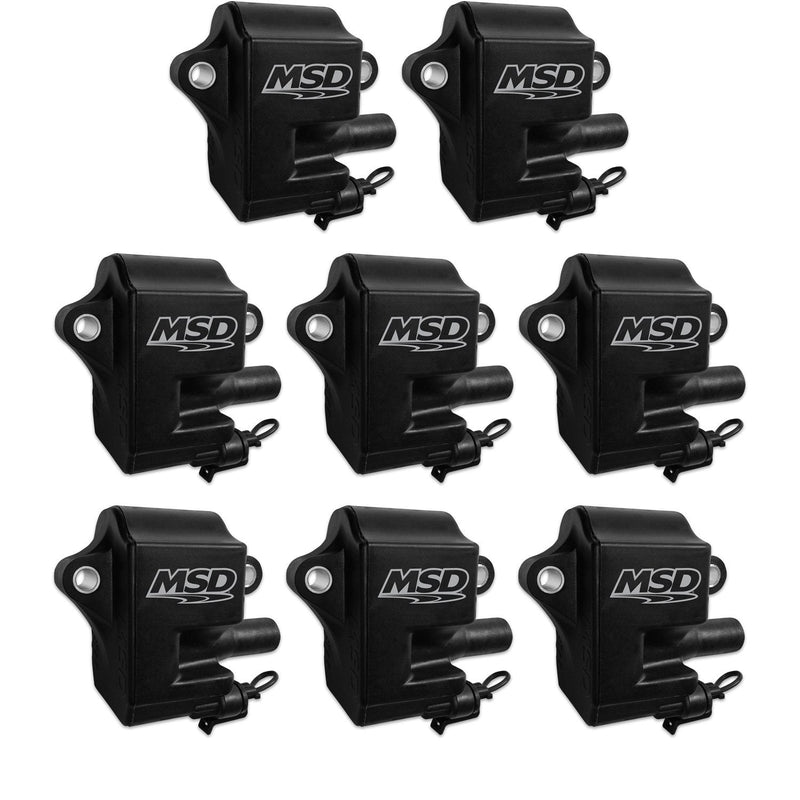 MSD Ignition Coil - Pro Power Series - GM LS1/LS6 Engines - Black - 8-Pack MSD Autoparts