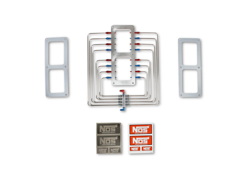 NOS Blower Injector Plate, Polished Finish, Red & Blue Plumbing NOS Autoparts