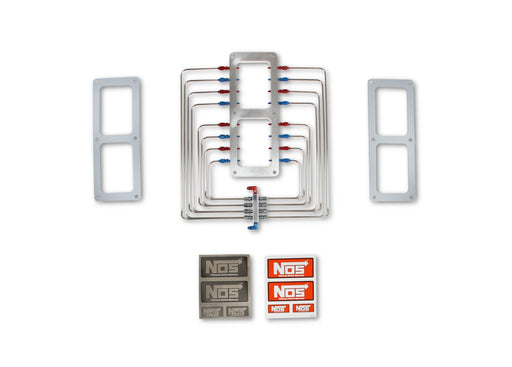 NOS Blower Injector Plate, Polished Finish, Red & Blue Plumbing NOS Autoparts