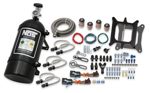 NOS Pro Two-Stage Wet Nitrous System for 4150 4-barrel Carburetor-Black NOS Autoparts