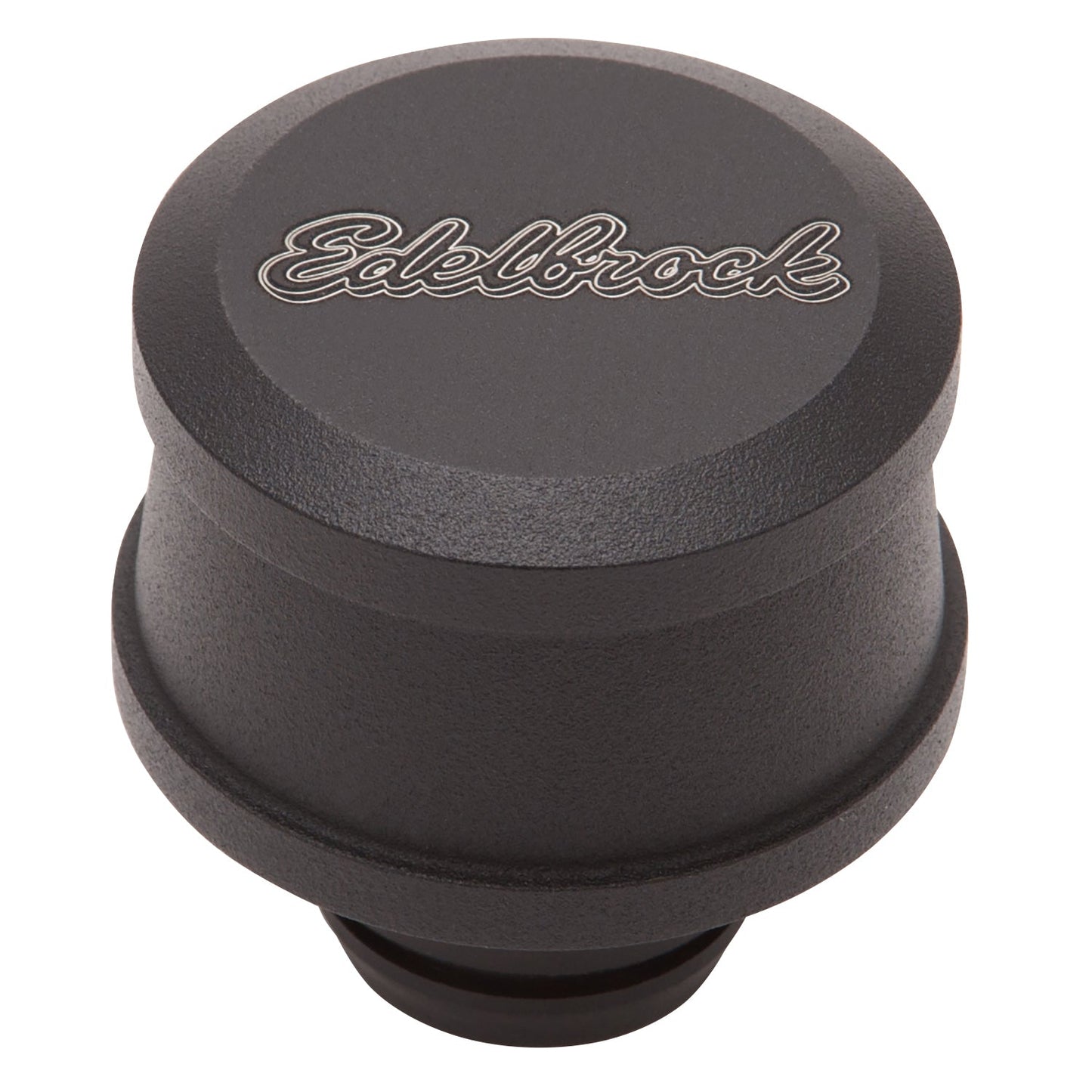 Push-in Round Billet Aluminum Breather - Black EDELBROCK Autoparts