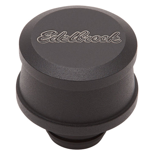 Push-in Round Billet Aluminum Breather - Black EDELBROCK Autoparts