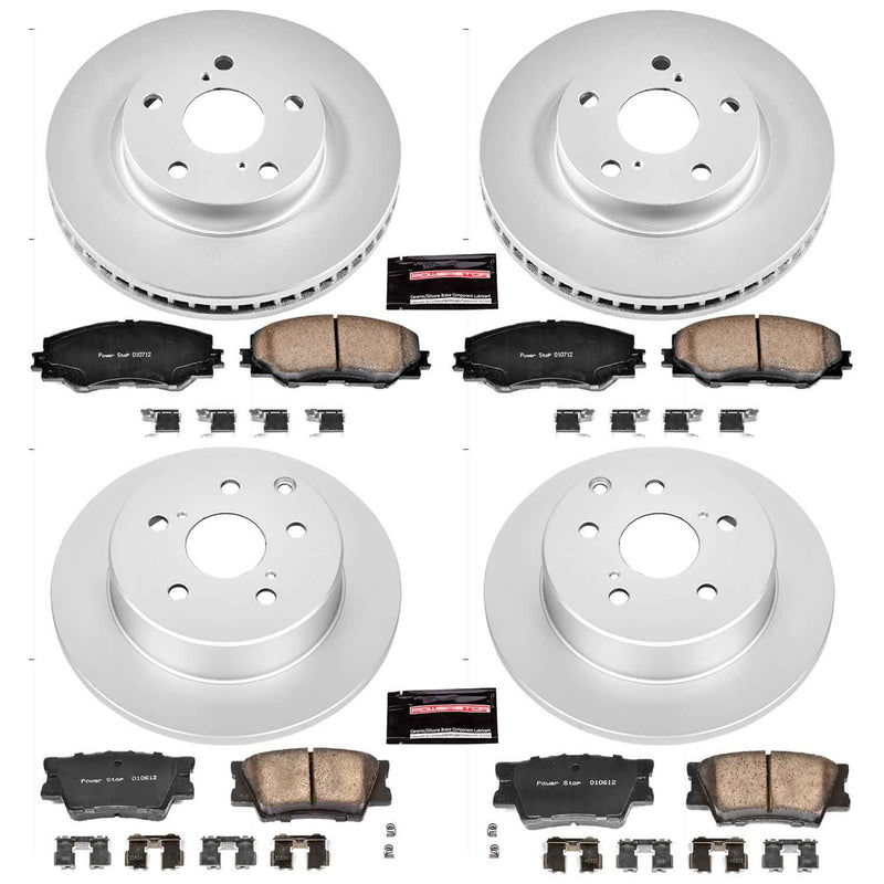 PowerStop Z17 Evolution Plus GEOMET Coated Brake Kits for 2010-2012 HS250H, 2006-2018 RAV4 - CRK4100 PowerStop Autoparts
