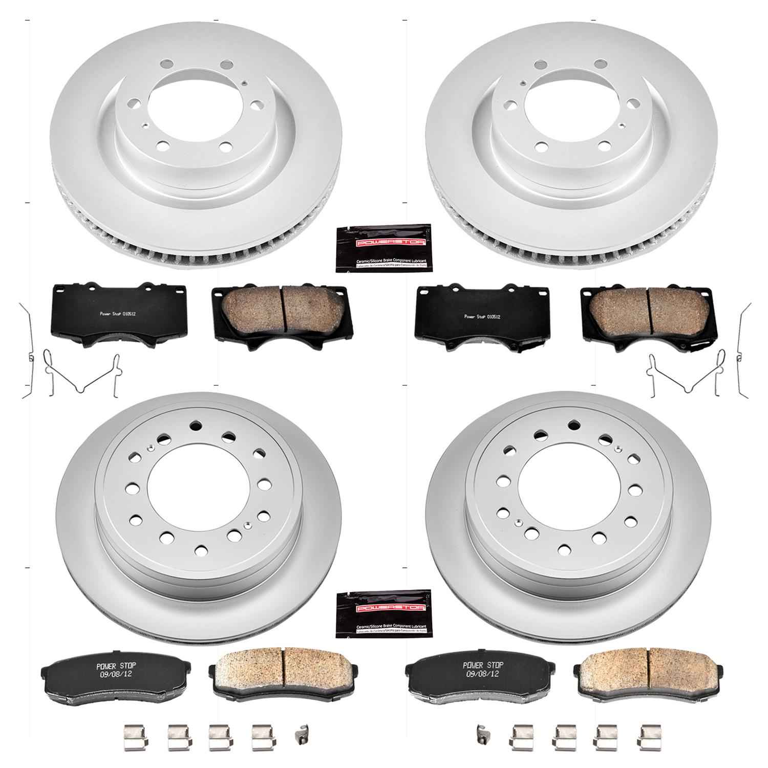 PowerStop Z17 Evolution Plus GEOMET Coated Brake Kits for 2010-2024 4RUNNER, 2010-2023 GX460 - CRK5874