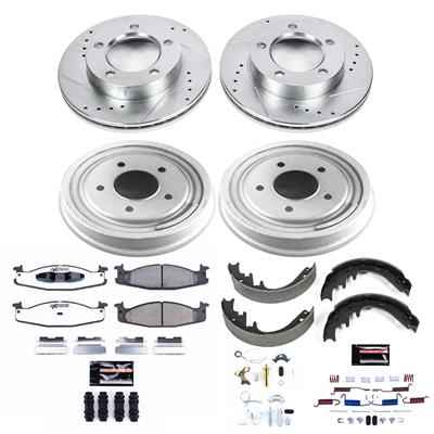 PowerStop Z36 Truck and Tow Disc and Drum Brake Upgrade Kits for 1994-1996 BRONCO - K15461DK-36 PowerStop Autoparts
