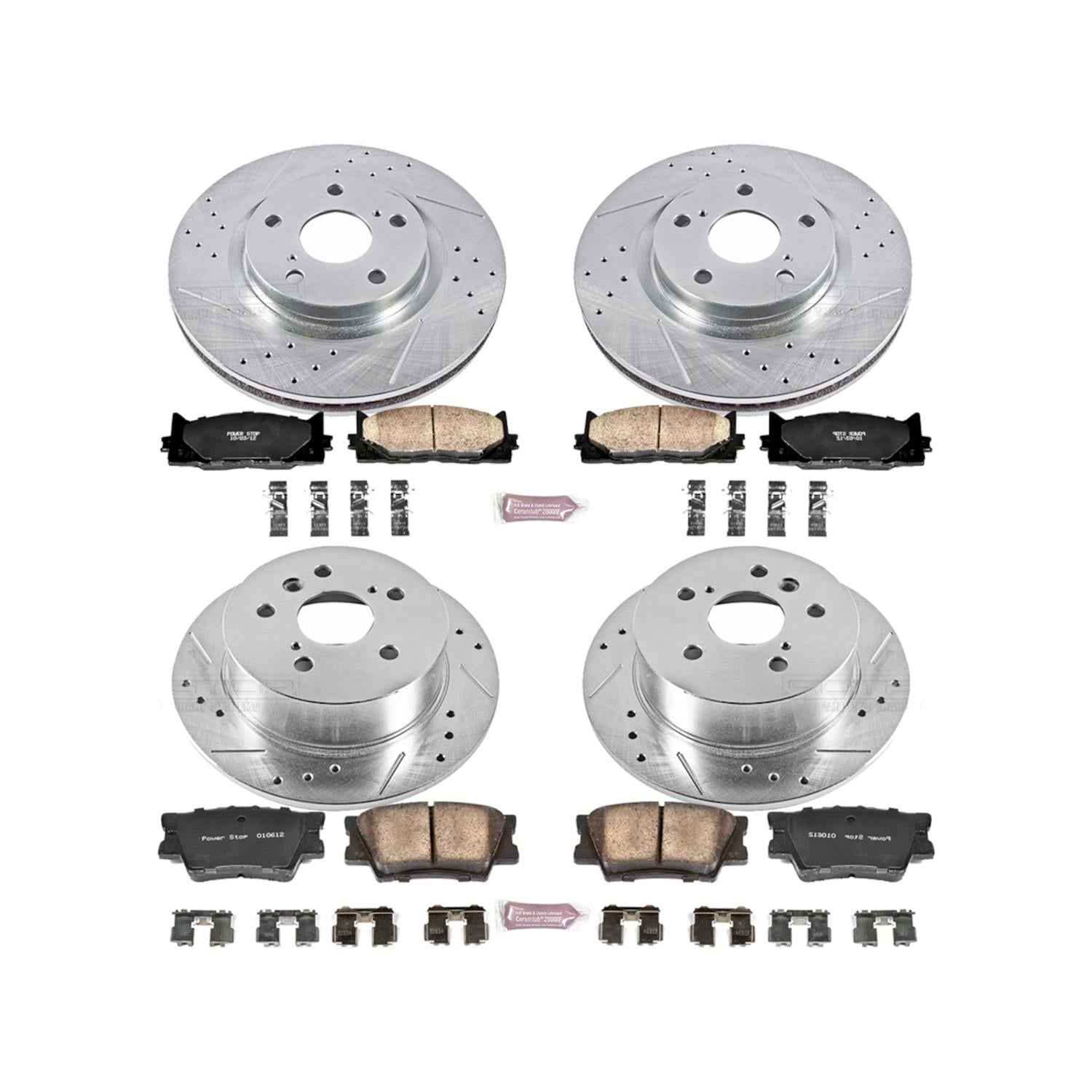 PowerStop Z23 Evolution Sport Brake Upgrade Kits for 2008-2012 AVALON, 2007-2011 CAMRY, 2007-2012 ES350 - K2822