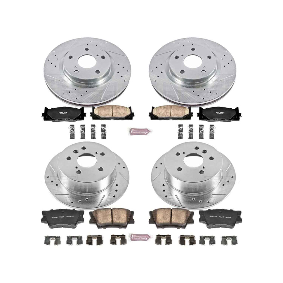PowerStop Z23 Evolution Sport Brake Upgrade Kits for 2008-2012 AVALON, 2007-2011 CAMRY, 2007-2012 ES350 - K2822