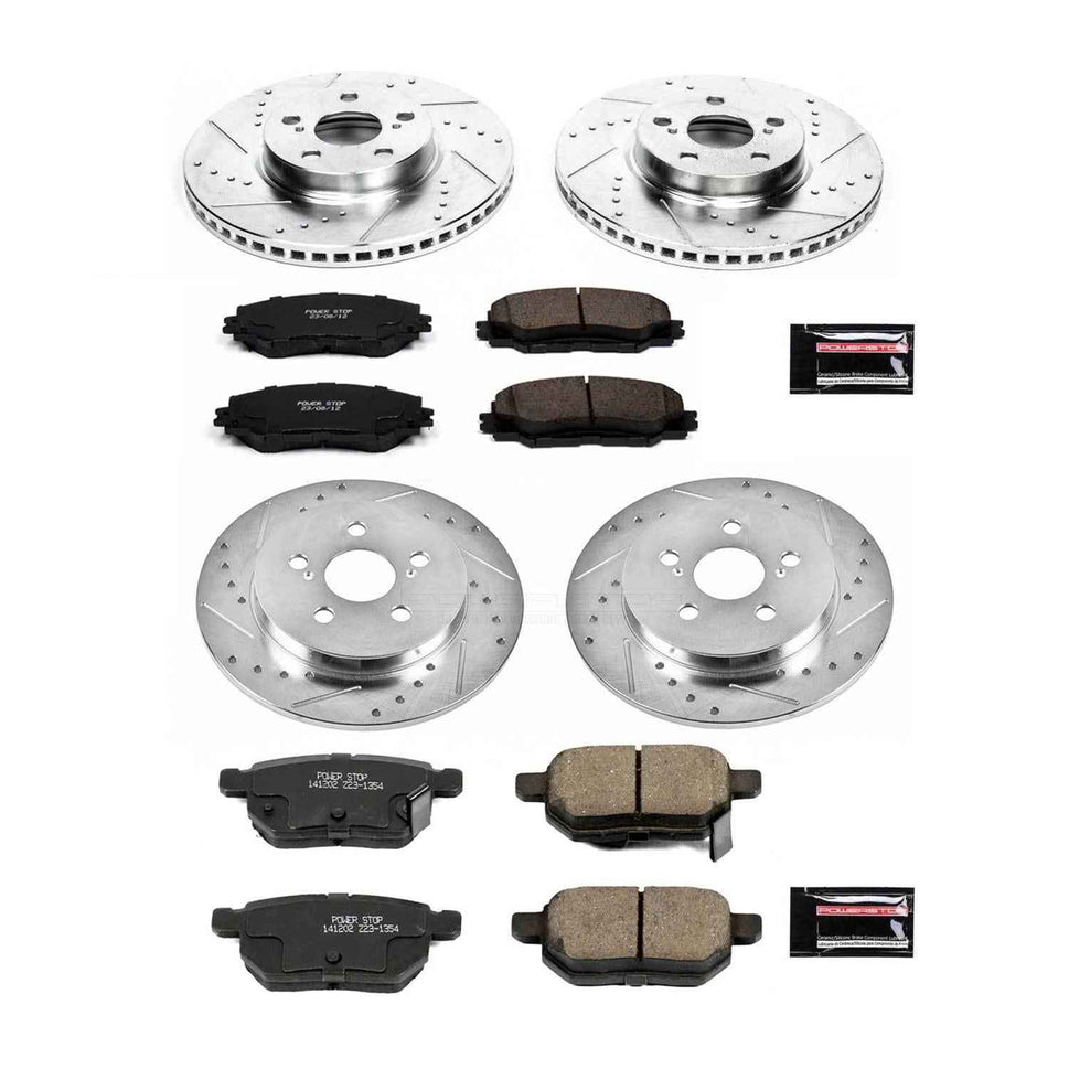 PowerStop Z23 Evolution Sport Brake Upgrade Kits for 2009-2019 COROLLA, 2009-2013 MATRIX, 2009-2010 VIBE - K4140