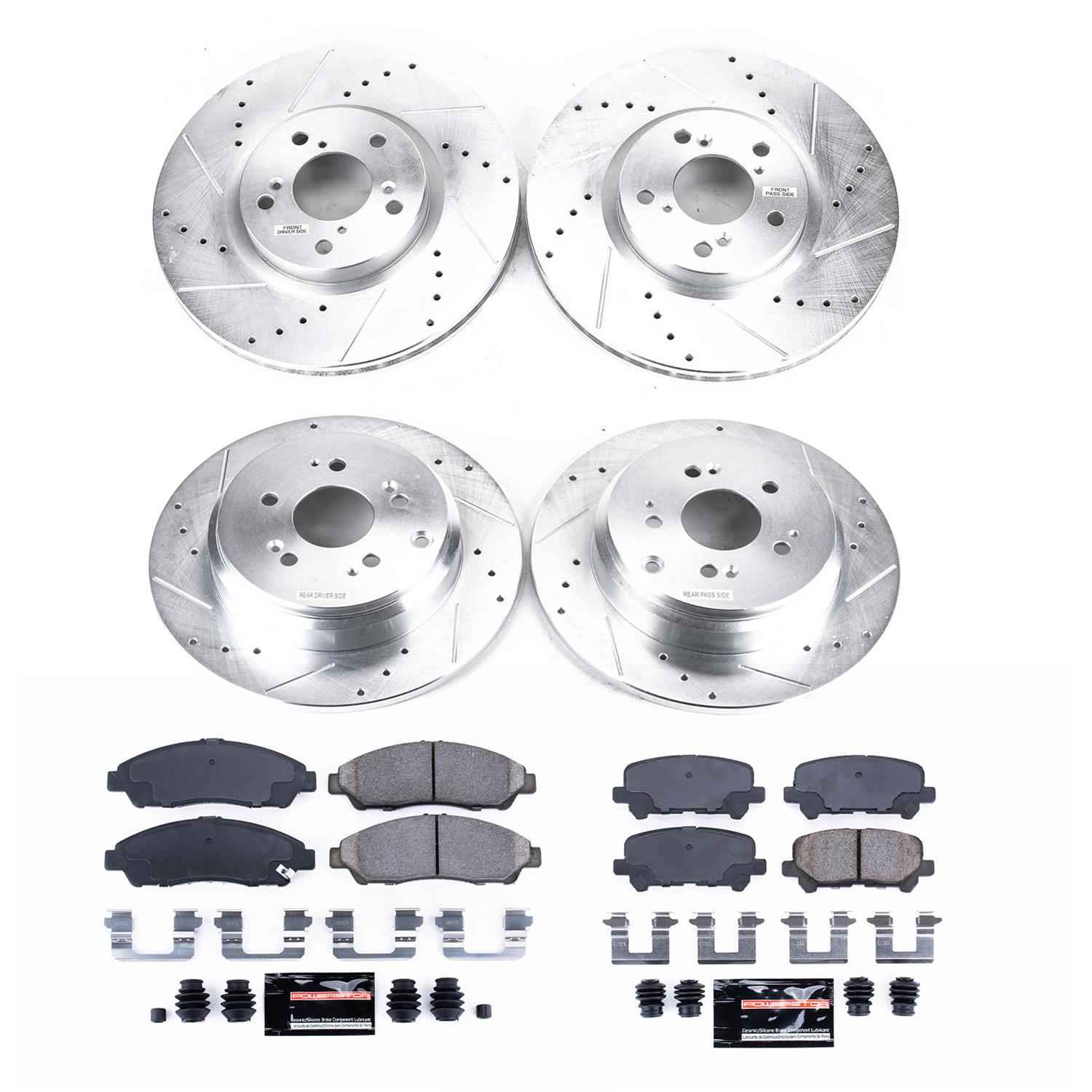 PowerStop Z23 Evolution Sport Brake Upgrade Kits for 2007-2013 MDX, 2009-2011 PILOT, 2010-2013 ZDX - K5369