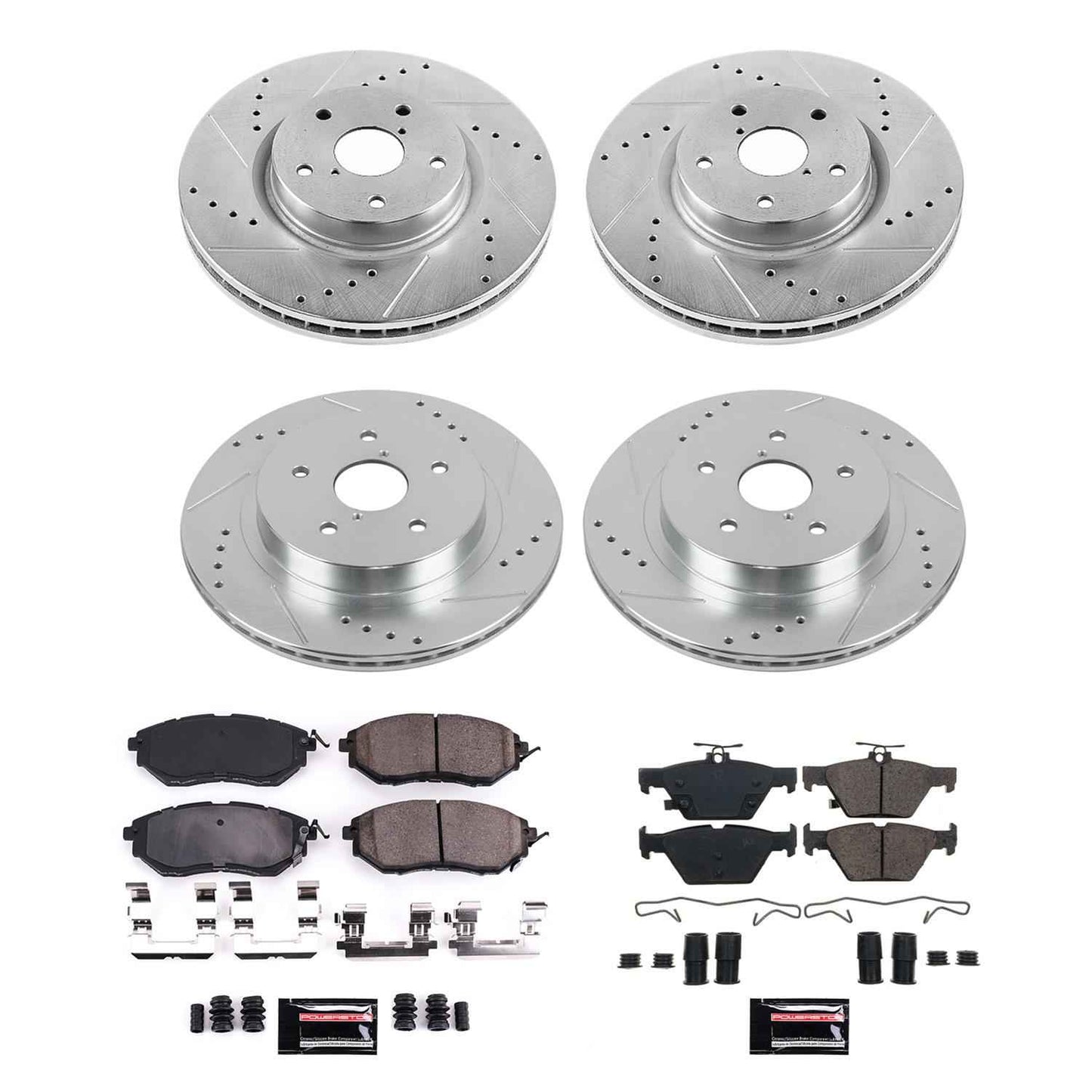 PowerStop Z23 Evolution Sport Brake Upgrade Kits for 2015-2019 LEGACY, OUTBACK, 2016-2021 WRX - K7028