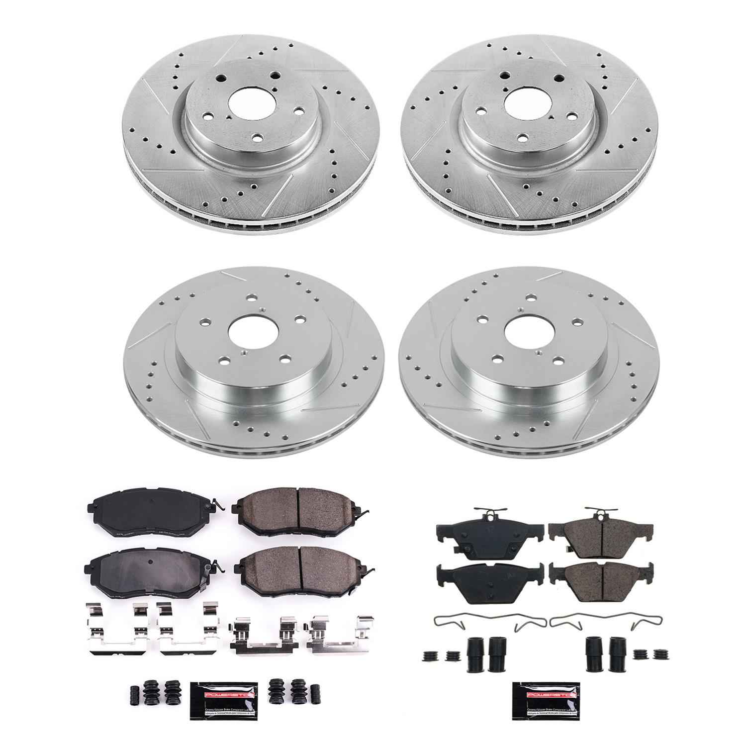 PowerStop Z23 Evolution Sport Brake Upgrade Kits for 2015-2019 LEGACY, OUTBACK, 2016-2021 WRX - K7028