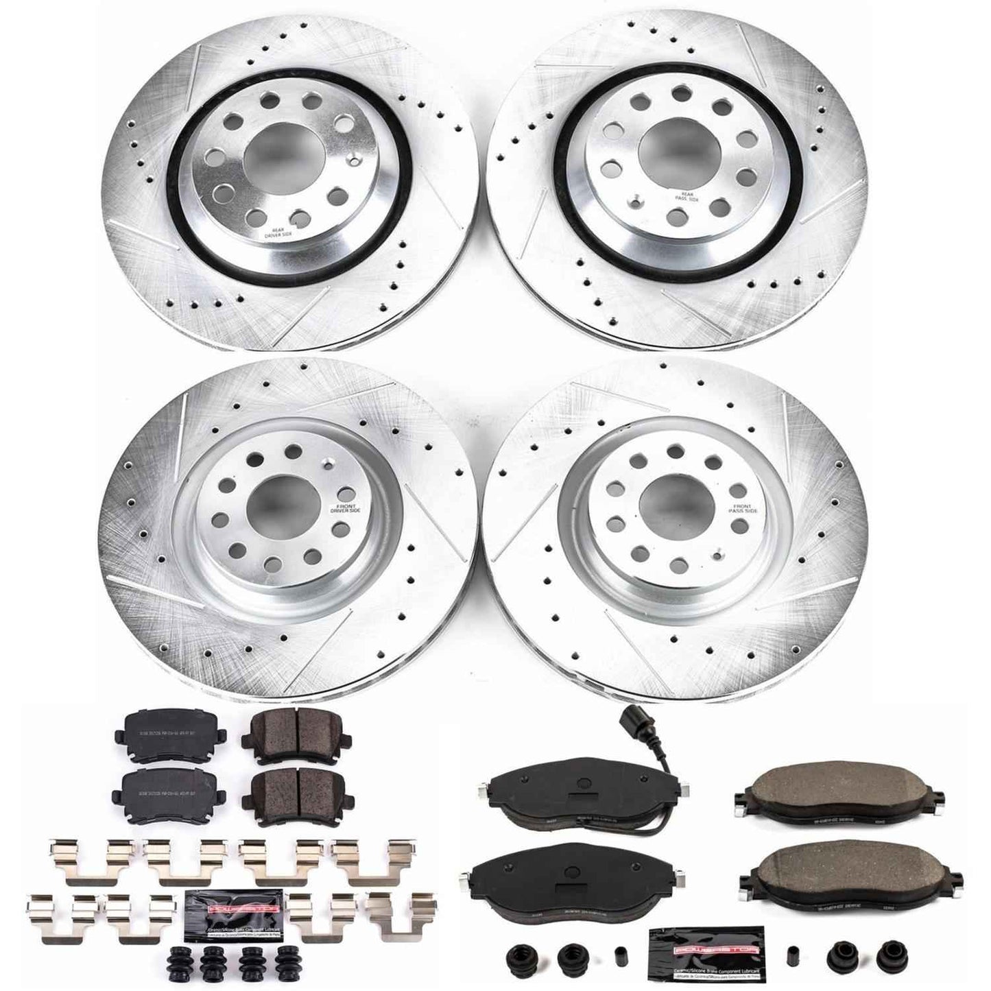 PowerStop Z23 Evolution Sport Brake Upgrade Kits for 2013-2016 CC, 2015-2021 GTI - K7254