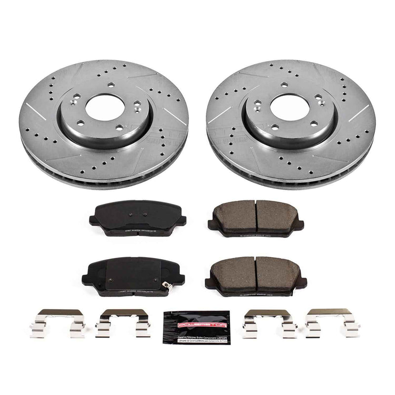 PowerStop Z23 Evolution Sport Brake Upgrade Kits for 2017-2018 FORTE5, 2016-2017 VELOSTER - K7673 PowerStop Autoparts