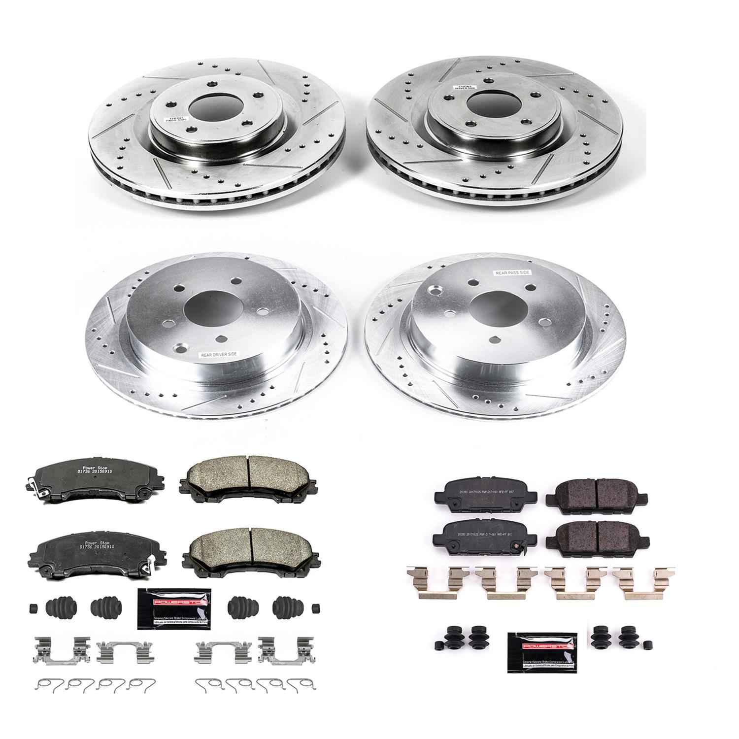 PowerStop Z23 Evolution Sport Brake Upgrade Kits for 2014-2024 Q50, 2017-2022 Q60 - K8006