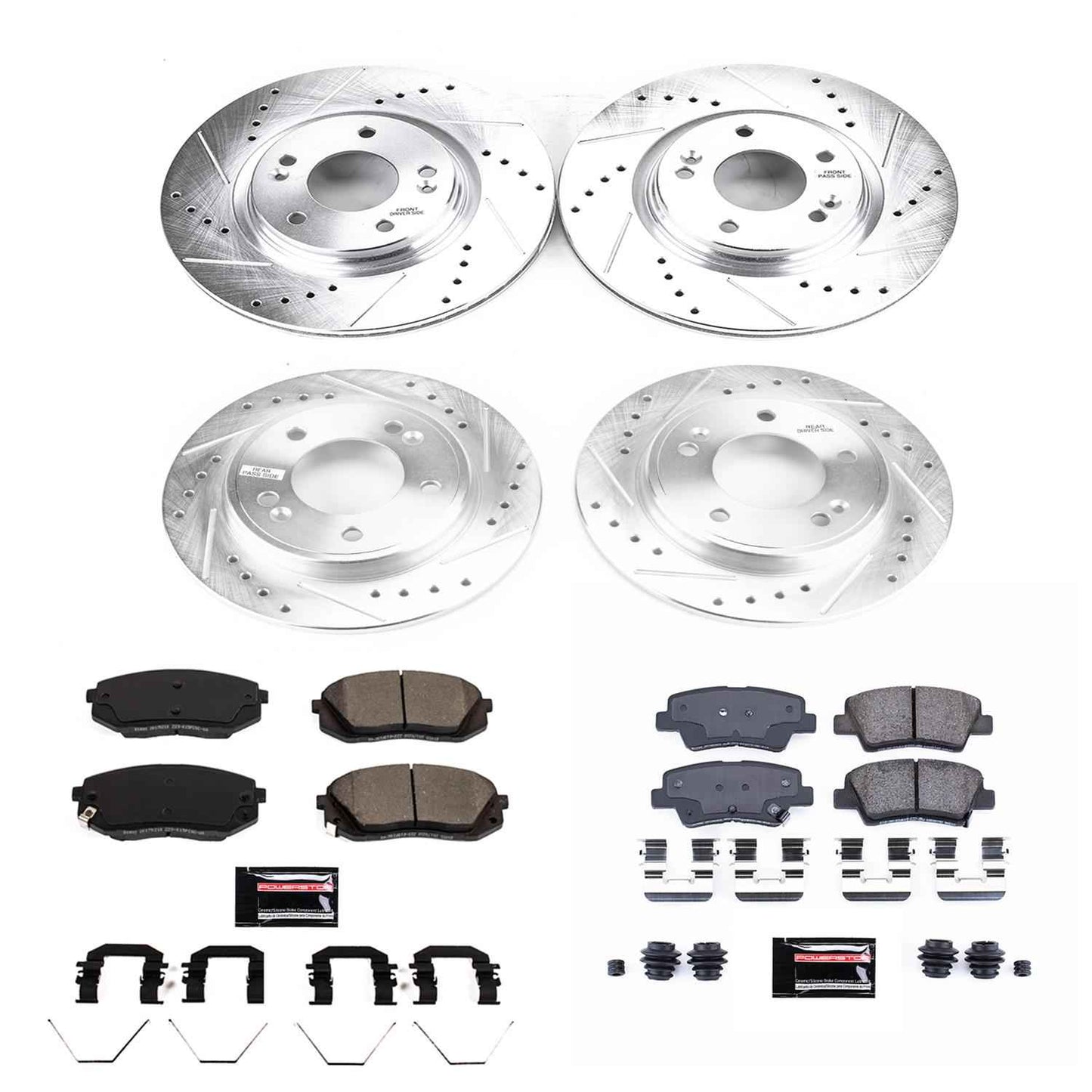 PowerStop Z23 Evolution Sport Brake Upgrade Kits for 2020-2023 FORTE, 2019-2021 VELOSTER - K8345