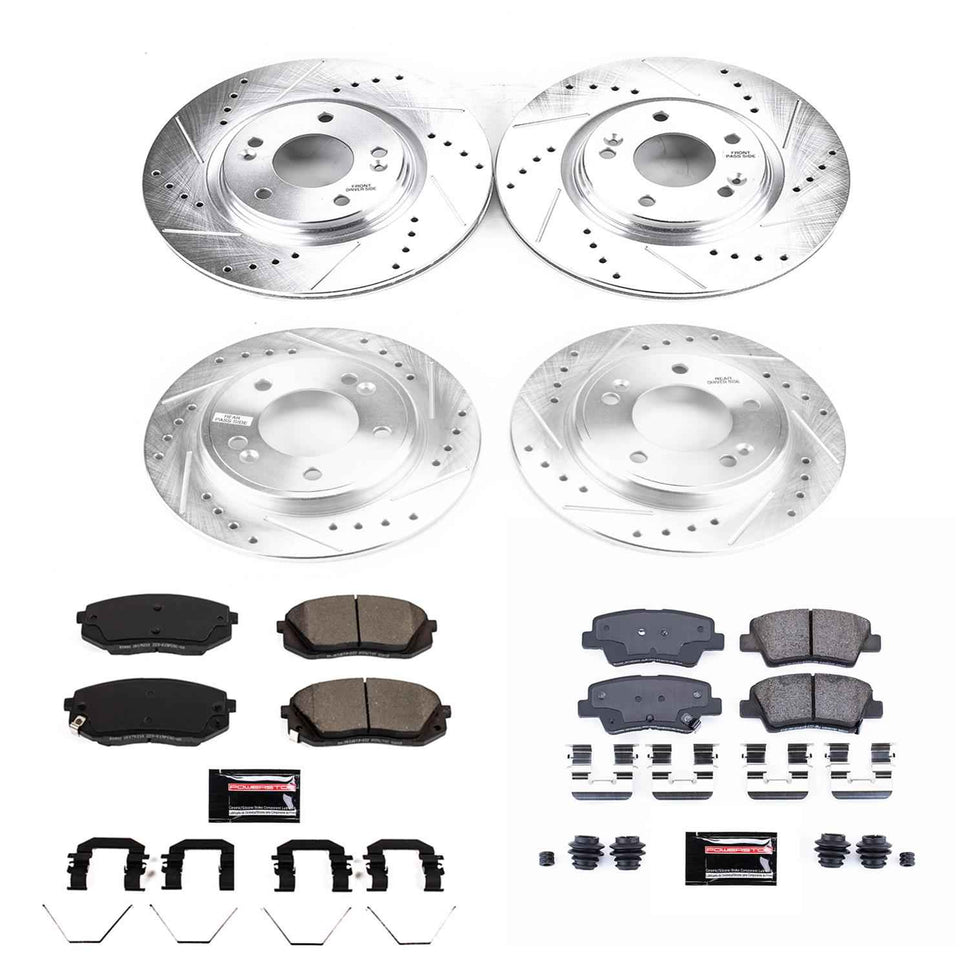 PowerStop Z23 Evolution Sport Brake Upgrade Kits for 2020-2023 FORTE, 2019-2021 VELOSTER - K8345