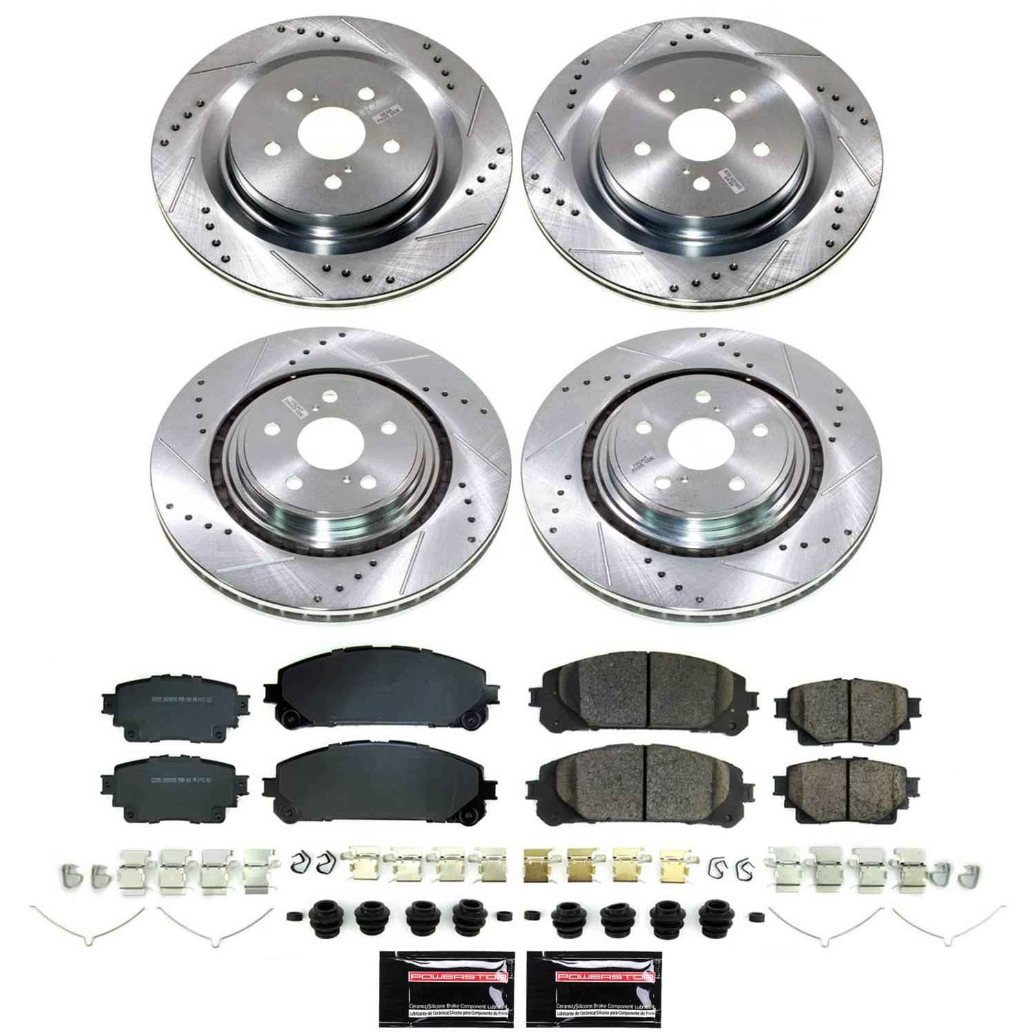 PowerStop Z23 Evolution Sport Brake Upgrade Kits for 2020-2024 HIGHLANDER, 2023-2024 RX350 - K8817