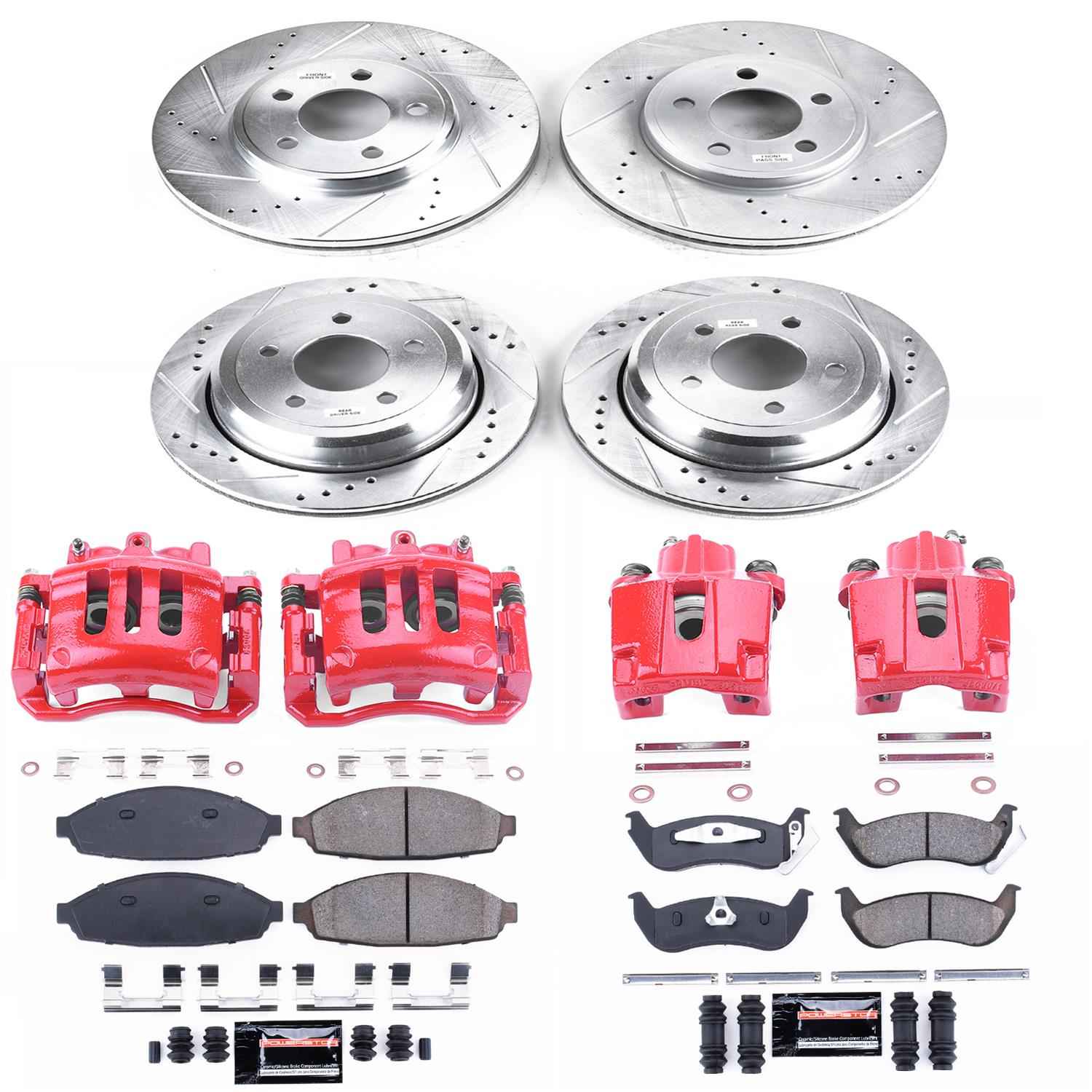 PowerStop Z23 Evolution Sport Brake Upgrade Kits with Calipers for 2003-2011 CROWN VICTORIA, GRAND MARQUIS, 2003-2004 MARAUDER - KC1365